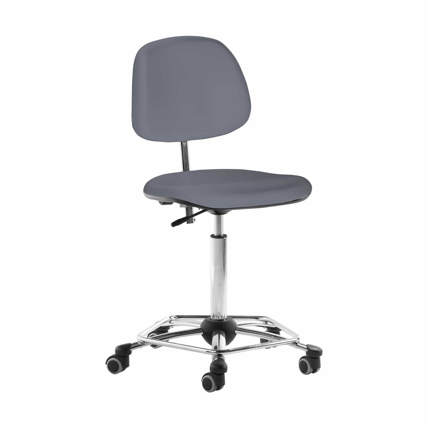 Swivel Chair For Medical Work Stations Adjustable Height And Chrome Foot Ring