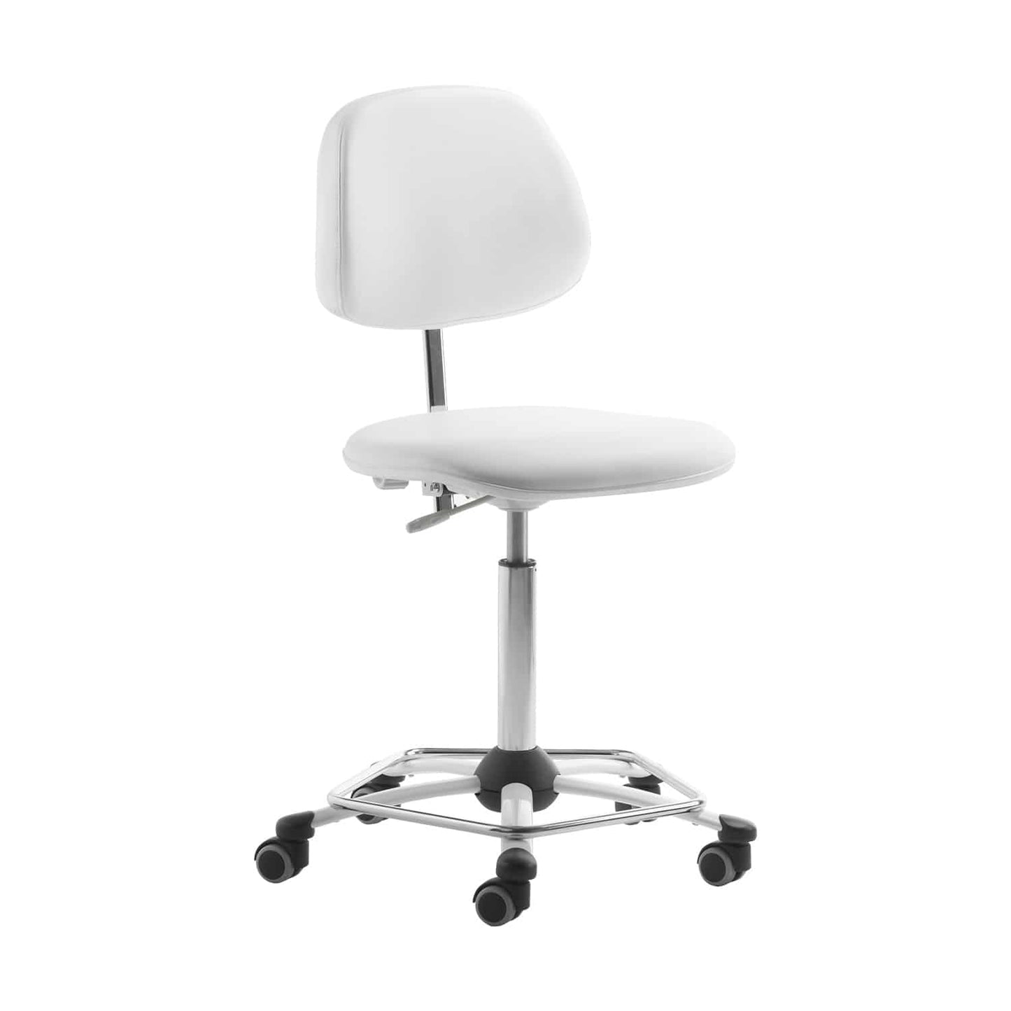 Swivel Chair For Medical Work Stations Adjustable Height And Chrome Foot Ring