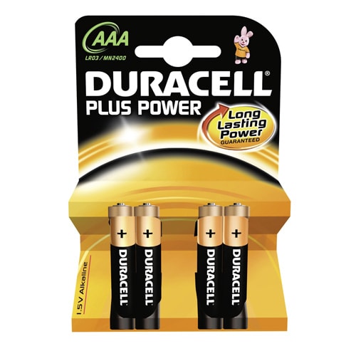 Duracell Plus Power Aaa Batteries 4 Microcell Batteries Per Pack