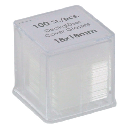 Glass Slide Covers 18 X 18 Mm 100 Pieces In Practical Plastic Handle Box