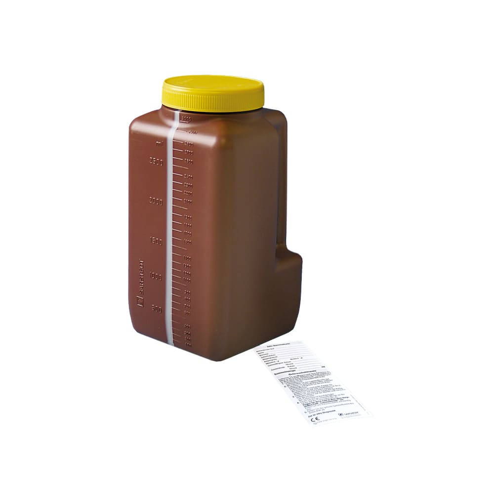 Urinal Bottle With 3 Litre Volume Label Scale And Viewing Strip For Monitoring Fill Level