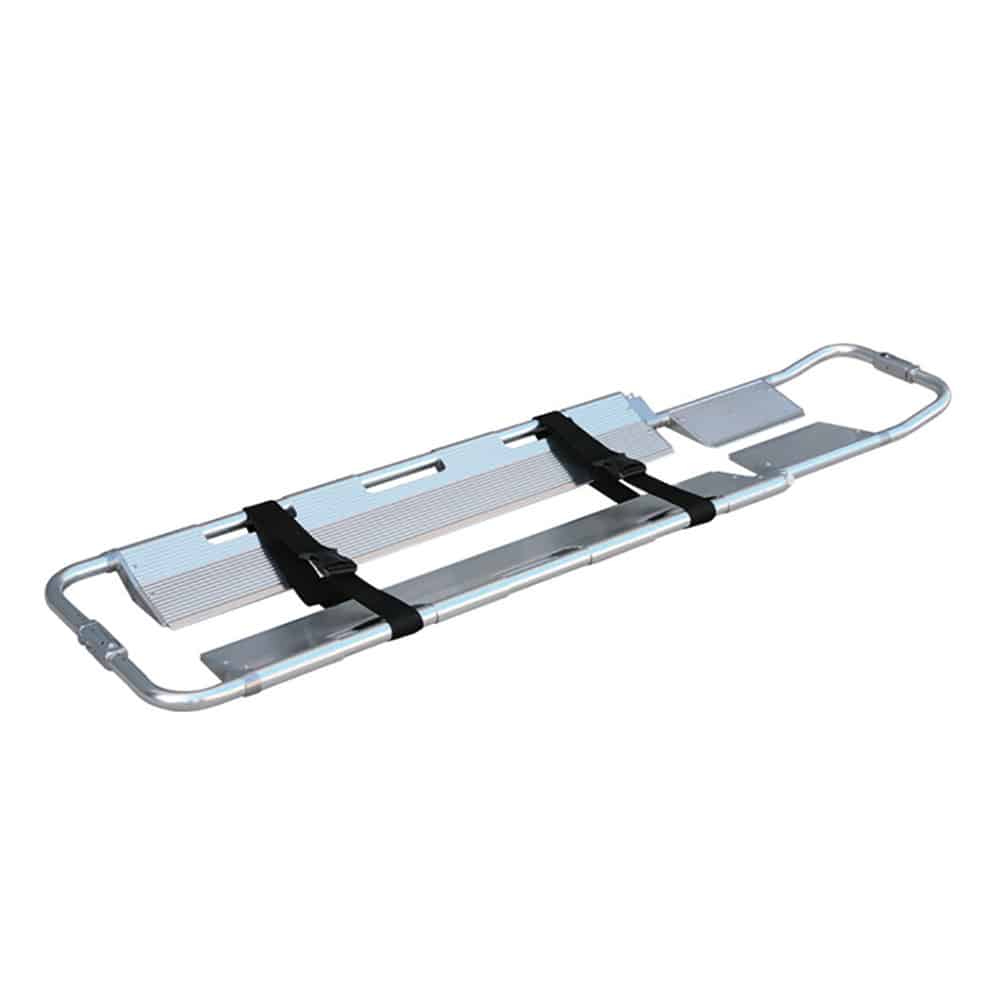 Scoop Stretcher With Two Safety Straps And Head Support; Made Of Aluminium