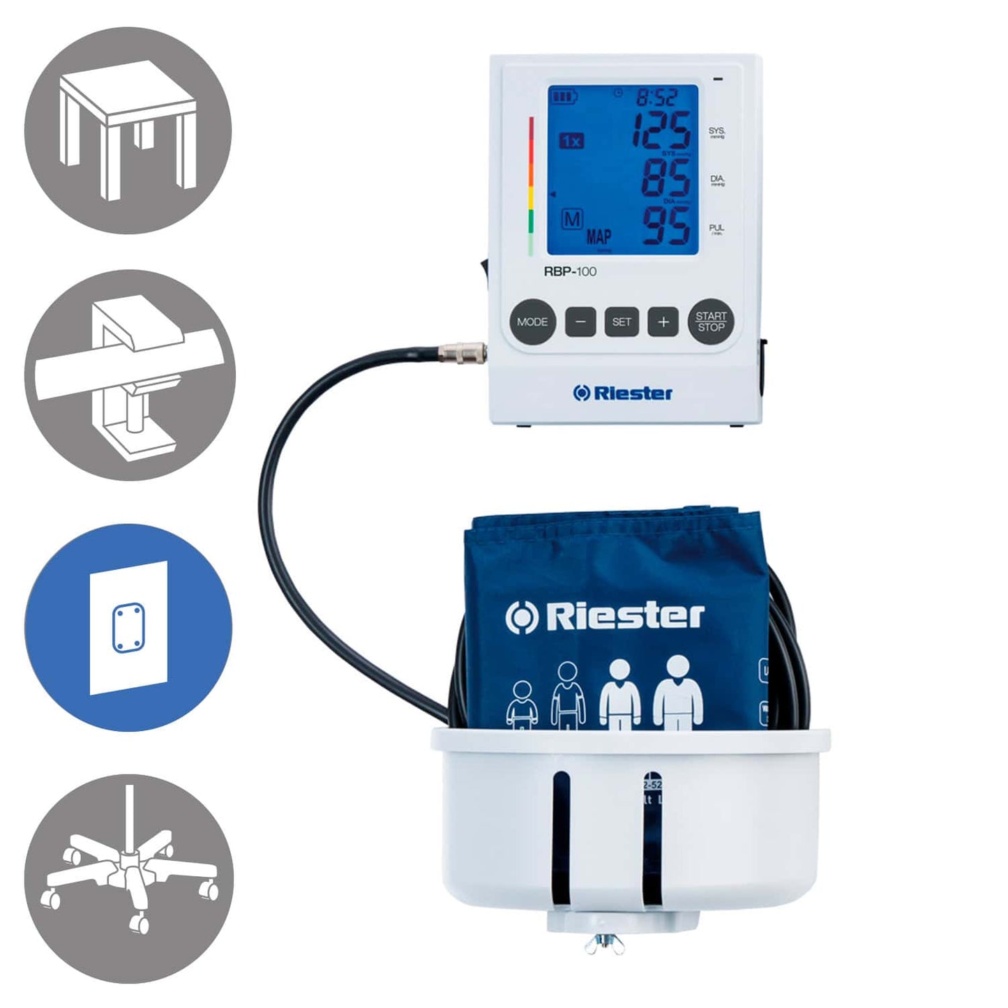 Riester Rbp-100 Blood Pressure Monitor Desk Model With Cuff Basket
