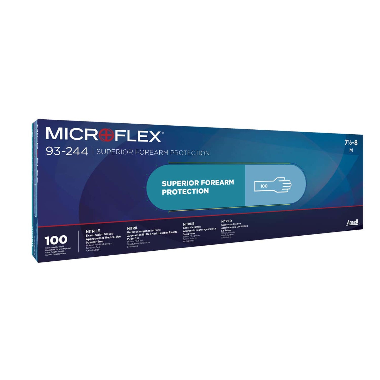 Ansell Microflex 93-244 With Extra Long Sleeves In Packs Of 100