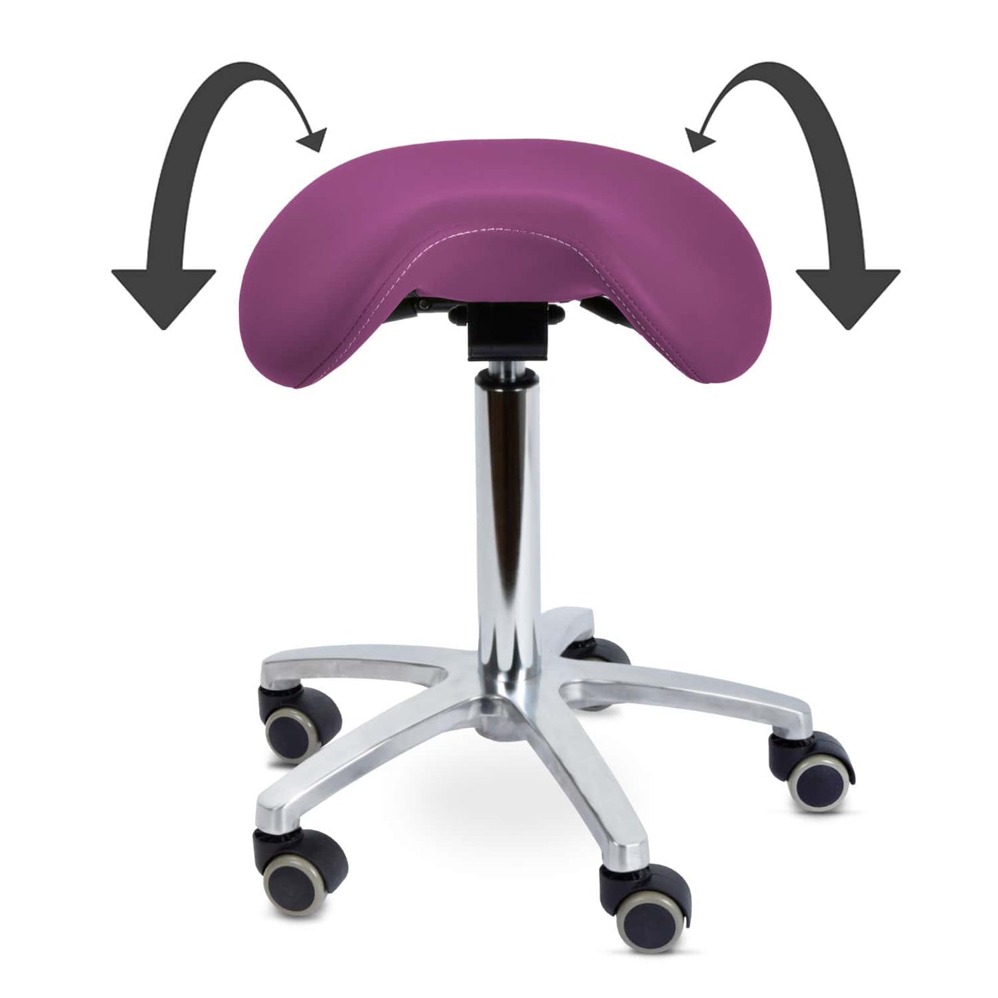 Ergonomic Swivel Stool With Tiltable Saddle Seat For Improved Posture