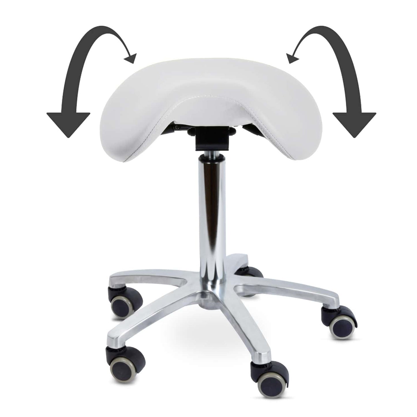 Ergonomic Swivel Stool With Tiltable Saddle Seat For Improved Posture