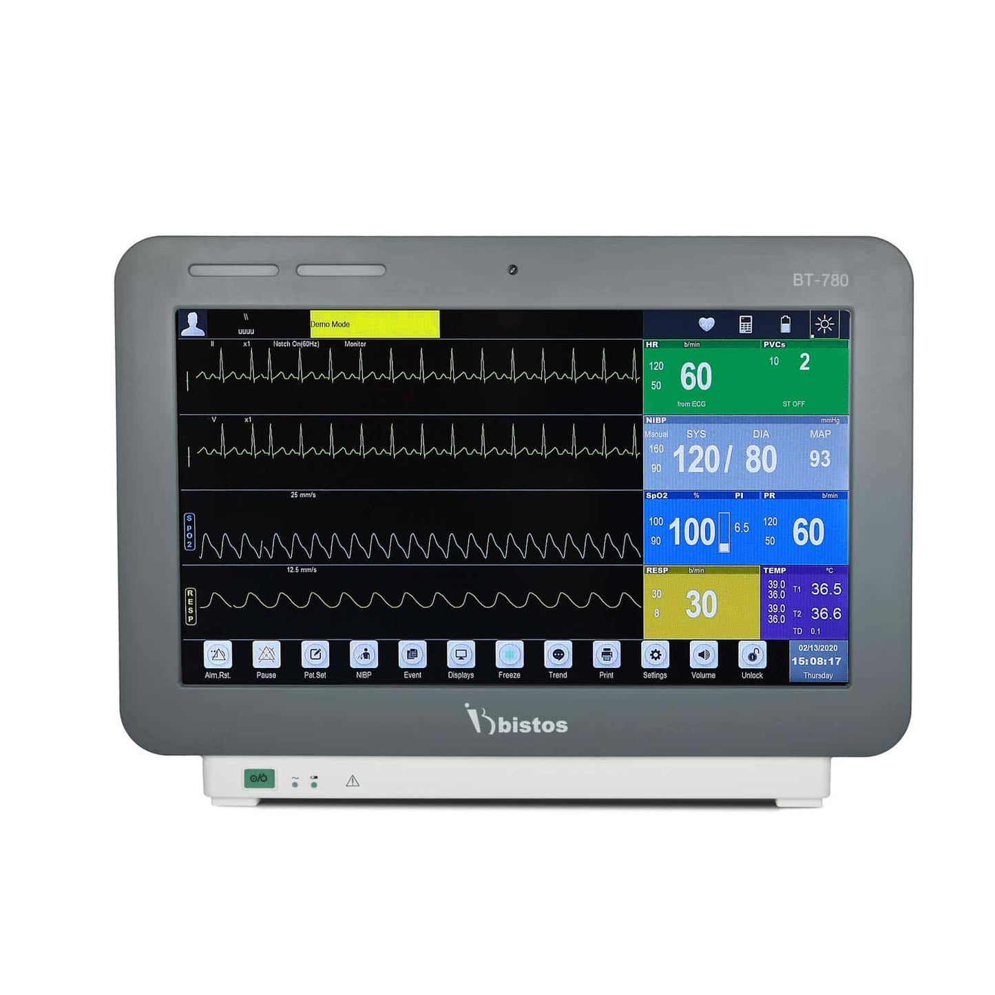 Bt-780 Patient Monitor From Bistos With 15.6" Lcd Colour Touch Screen