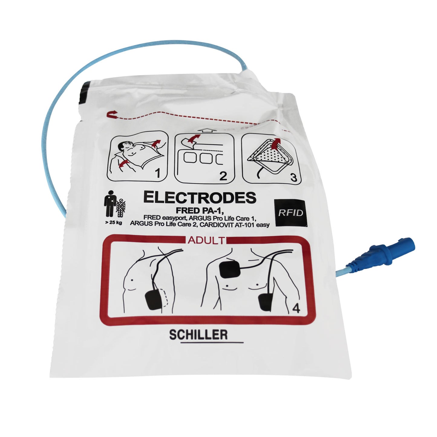 Fred Easyport Plus Electrodes For Adults And Children Weighing 25 Kg And Over