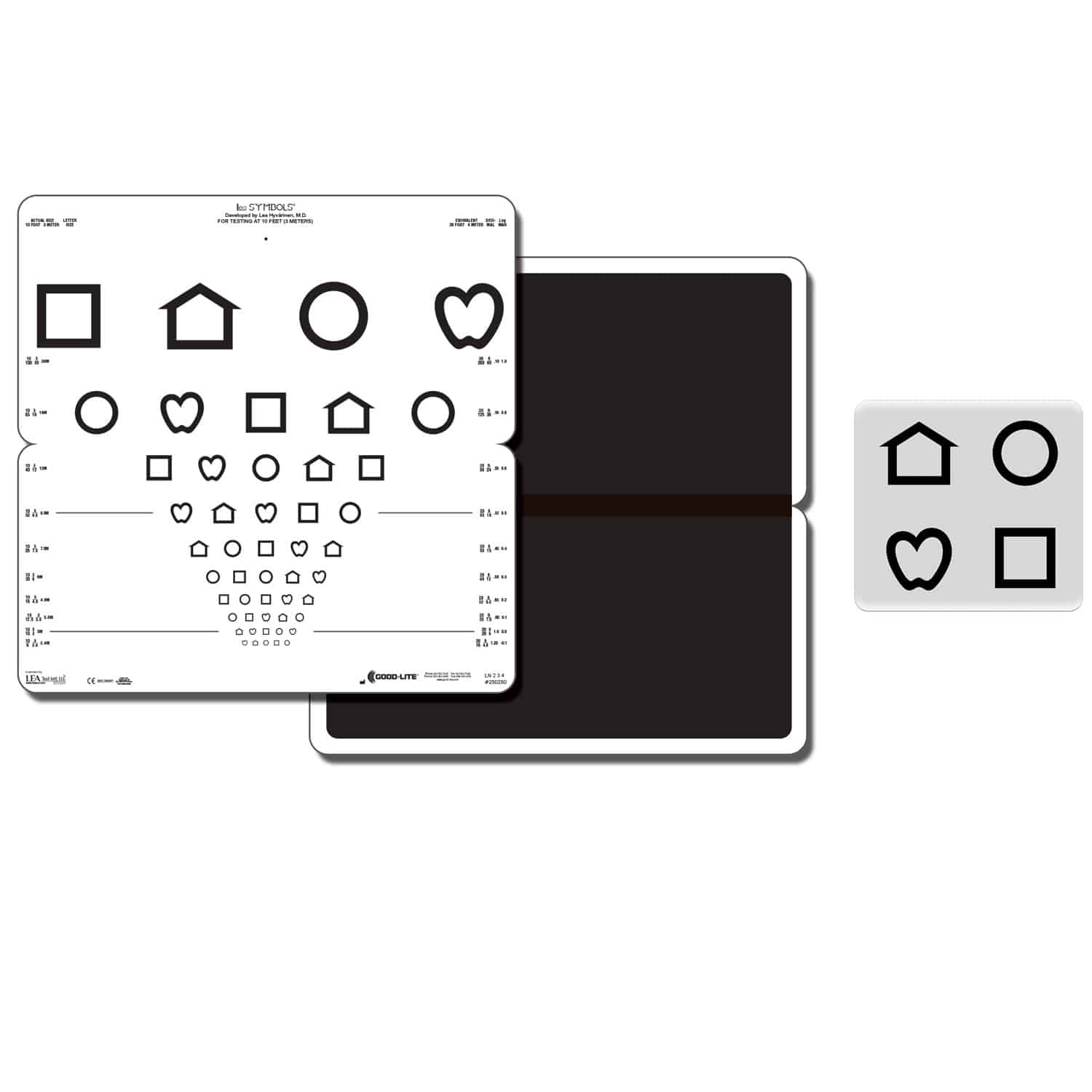 LEA SYMBOLS(r) 10Line Folding Eye Chart Optometry EconoMed
