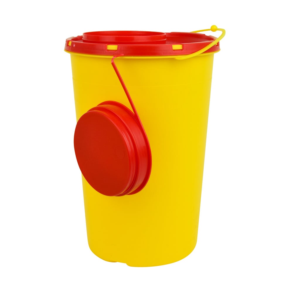 Sharps Container With Wiper Strips In The Lid 2 Litres