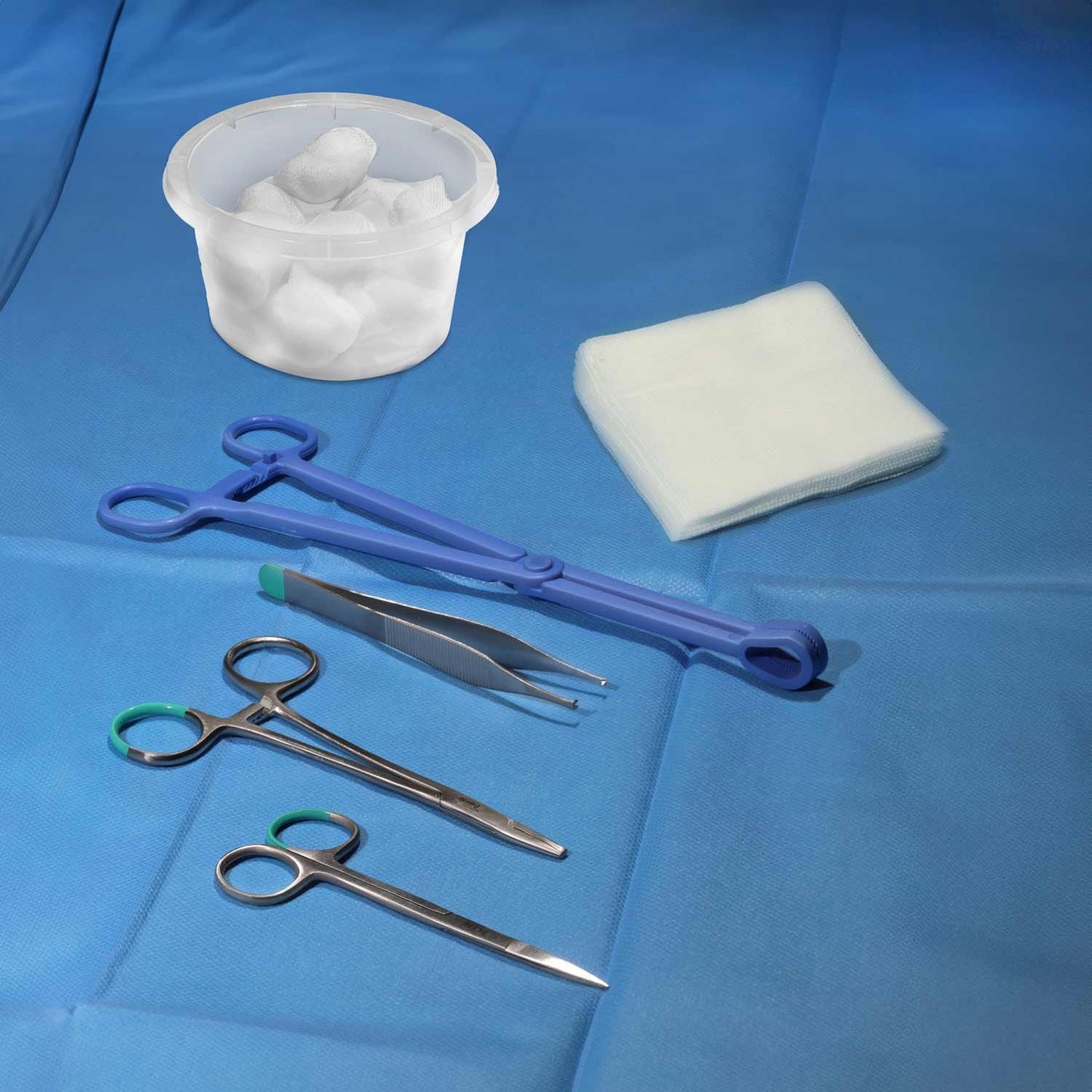 Teqler Wound Care Set C With Drapes Disposable Instruments And Dressing Material