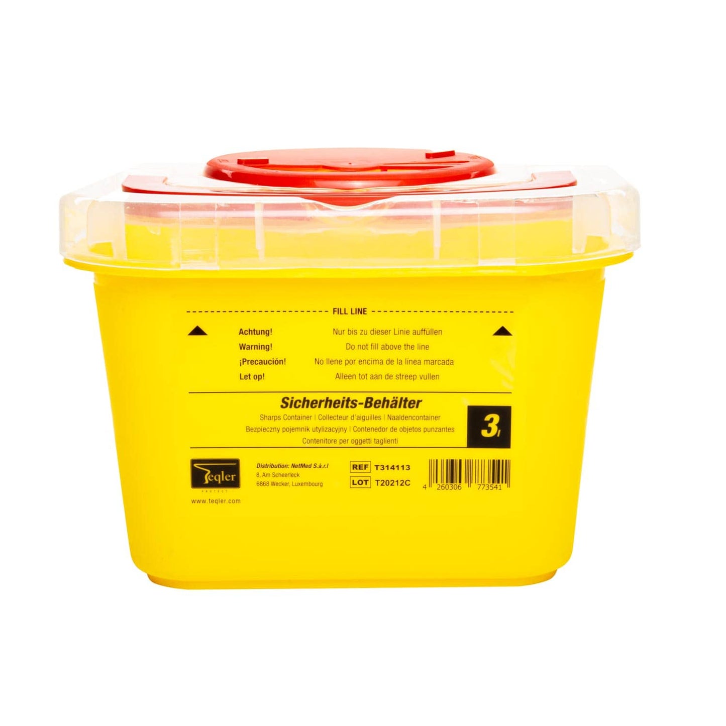 3L Sharps Container For The Disposal Of Needles Scalpels And Instruments