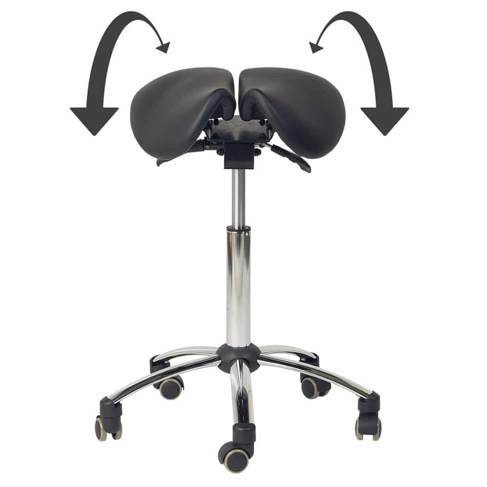 Saddle Stool With 2-Section Inclination-Adjustable Seat Surface