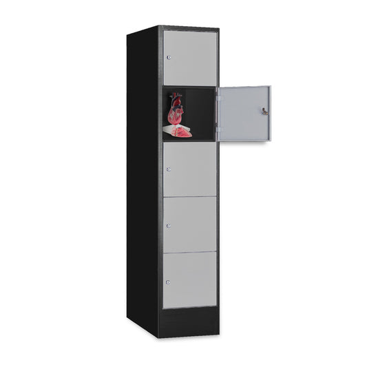Locker With 5 Lockable Compartments - Dimensions: 30 X 50 X 195 Cm