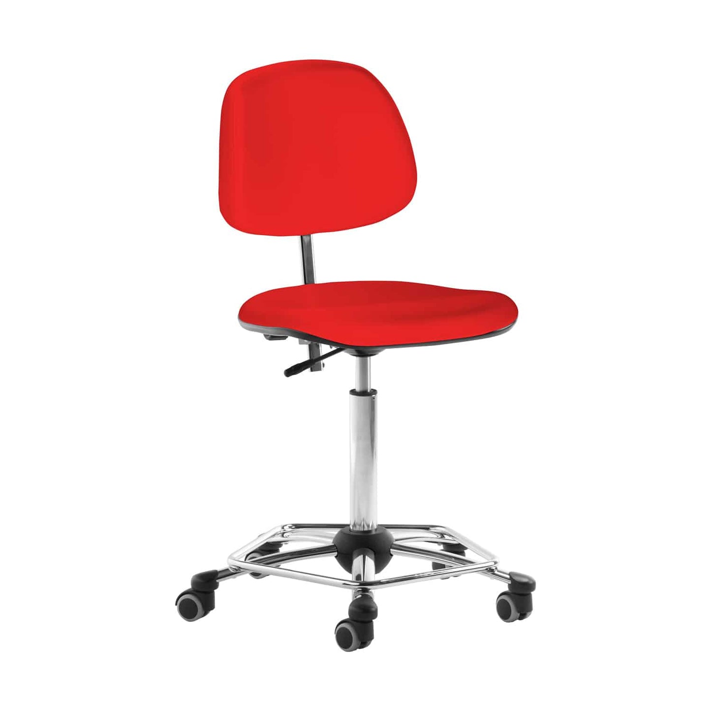 Swivel Chair For Medical Work Stations   Adjustable Height And Chrome Foot Ring