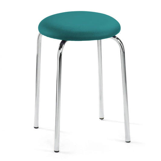 Stackable Stool With Leatherette Cover And Chrome-Plated Frame   Colour Variable