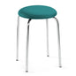 Stackable Stool With Leatherette Cover And Chrome-Plated Frame   Colour Variable