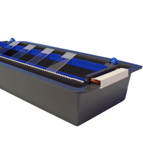 Staining Rack With Staining Trough With Two Plexi Securing Clamps