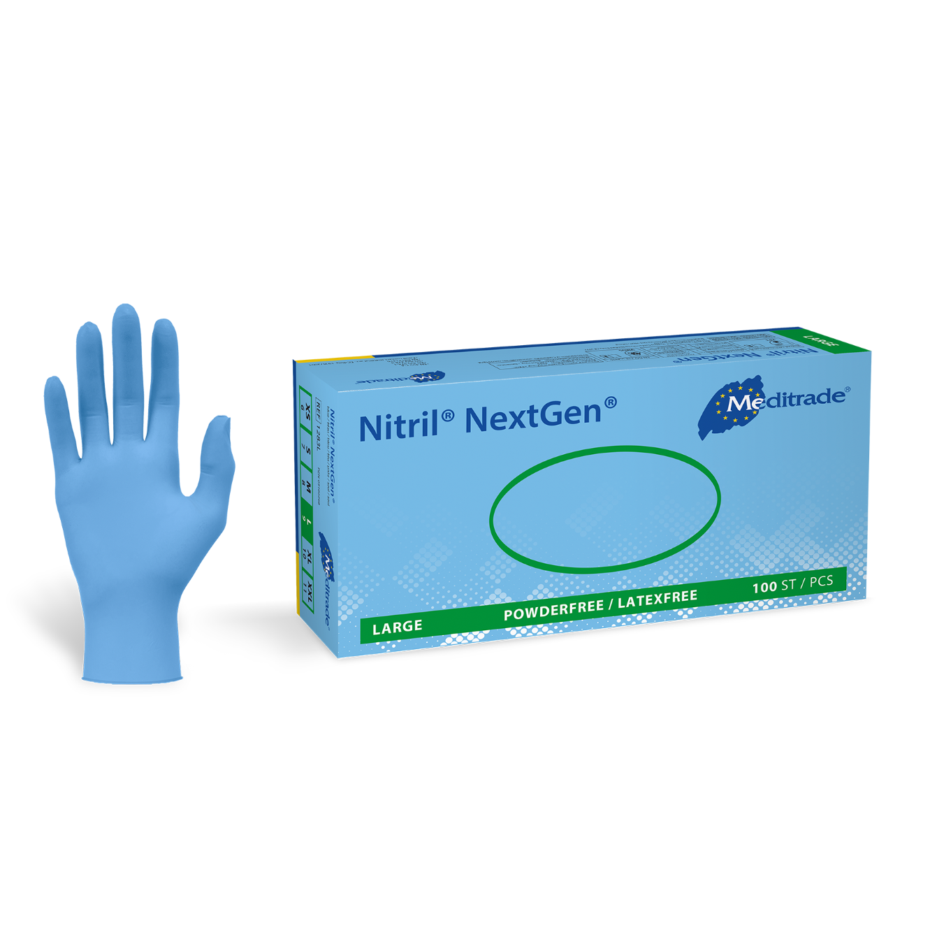 MediTrade Nitrile Gloves Blue x 100 | M - EconoMed