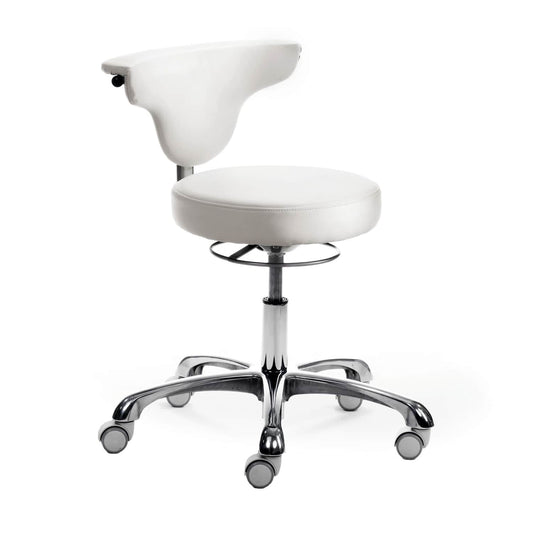 Multifunction Stool With Backrest And Polished Aluminium Base