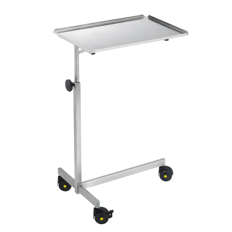 Instrument Table Made Of Polished Stainless Steel With 3 Or 4 Castors