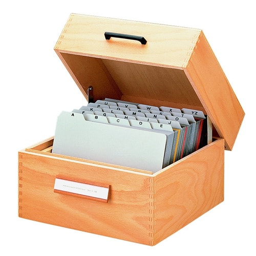 Wooden File Box For 900 Files   Delivery Without Index Cards
