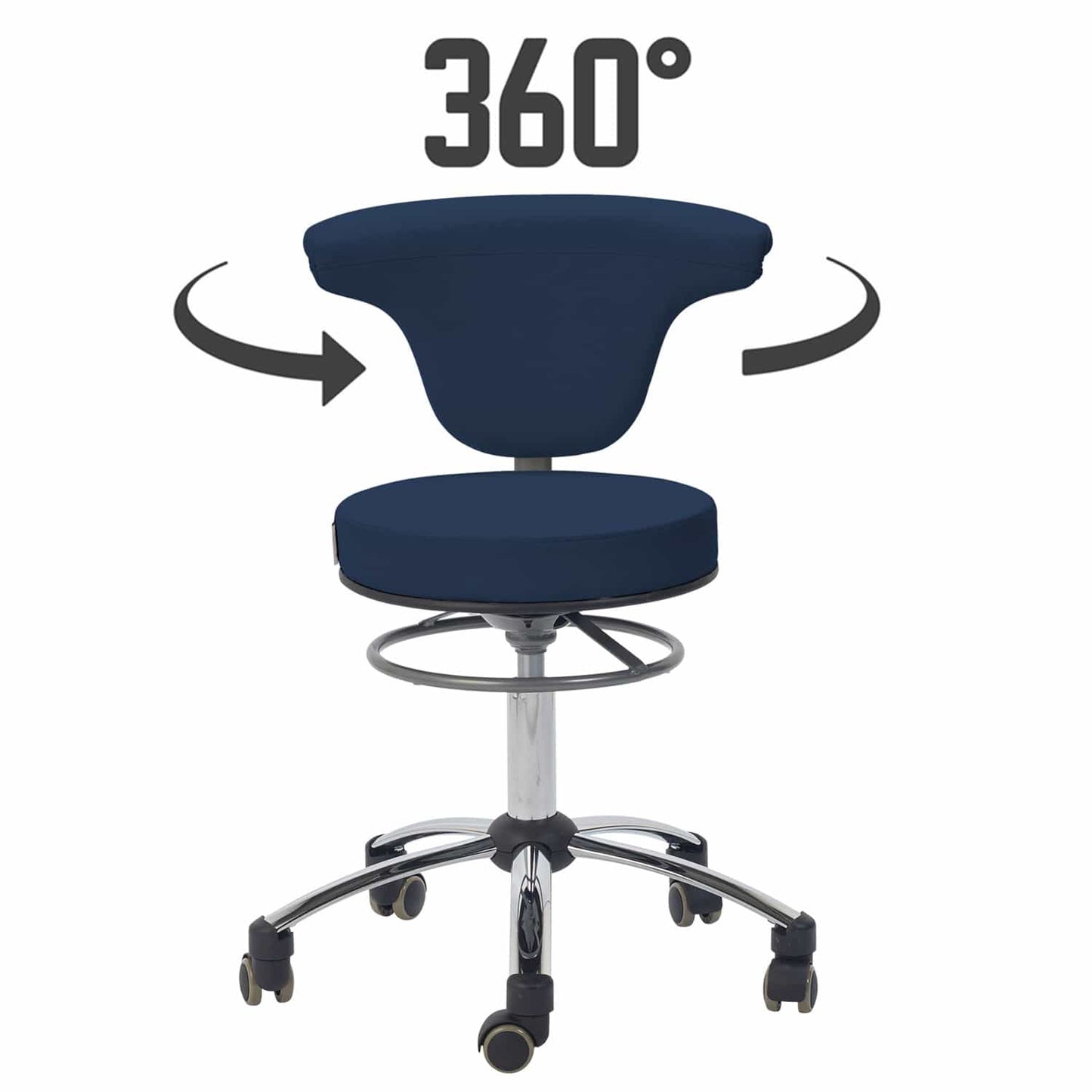 Swivel Chair For Medical Practice With 360° Rotatable Backrest