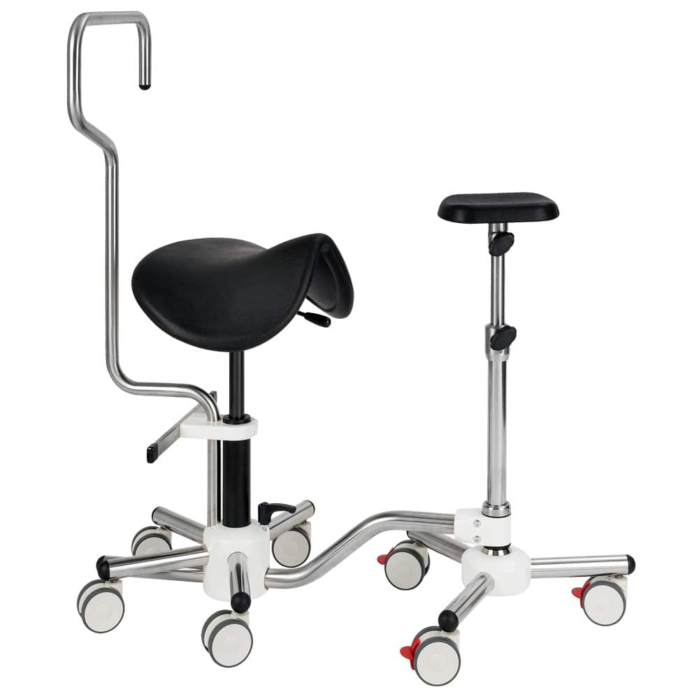 Combo Unit With Saddle Stool And Arm/Leg Rest For Comfortable Treating Patient Extremities