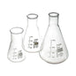 Erlenmeyer Flasks Made Of Borosilicate Glass With Tapered Neck And Exterior Scale