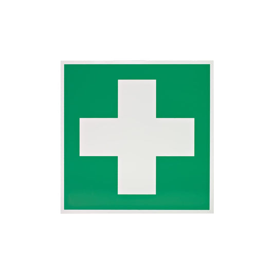 First Aid Sign With Green Background And White Cross | Made Of Aluminium