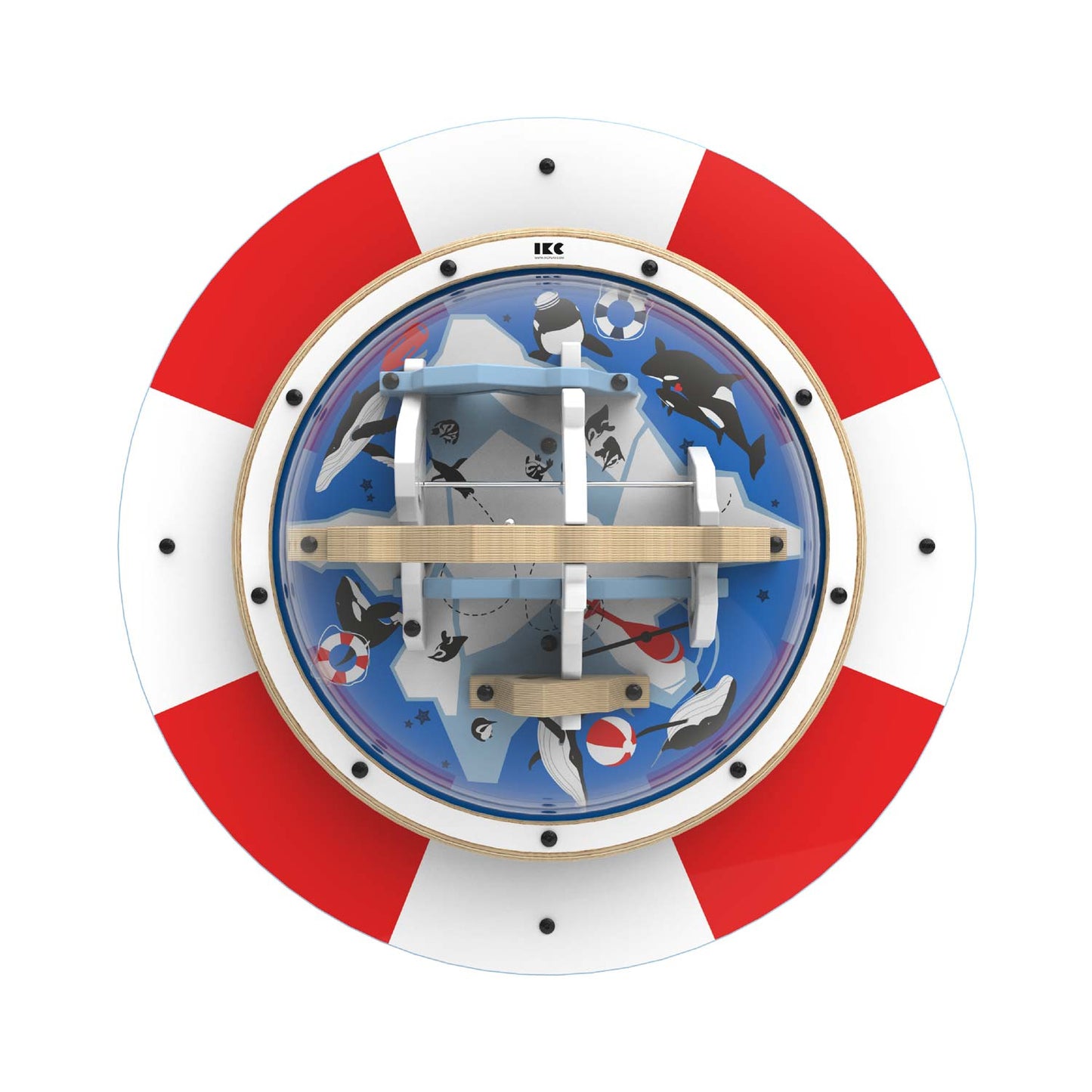 Rotating Wall Game "The Tip Of The Iceberg" Made From Robust Beech Wood