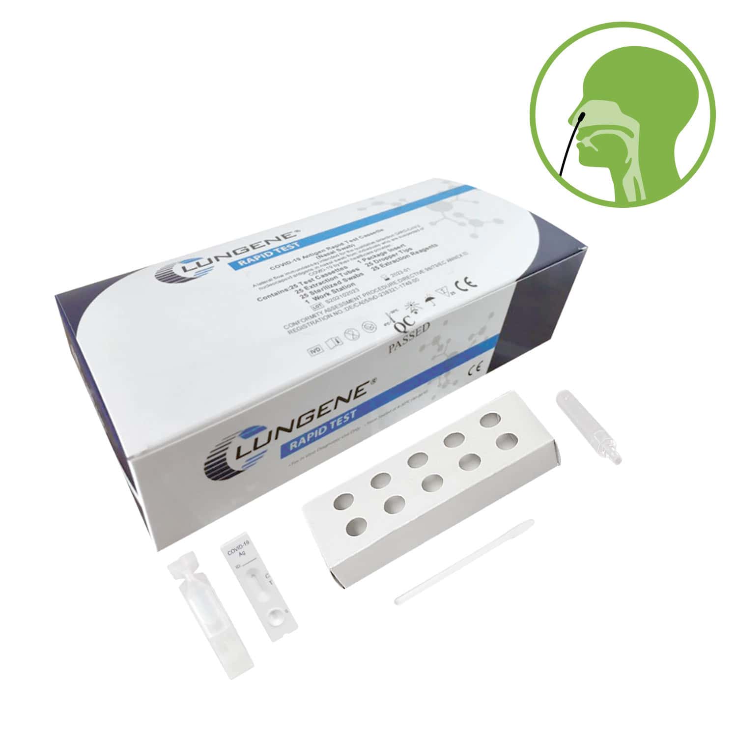Clungene Nasal Sars-Cov-2 Antigen Test For Gentle Testing Using A Nasal Swab