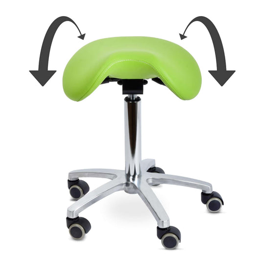 Ergonomic Swivel Stool With Tiltable Saddle Seat For Improved Posture