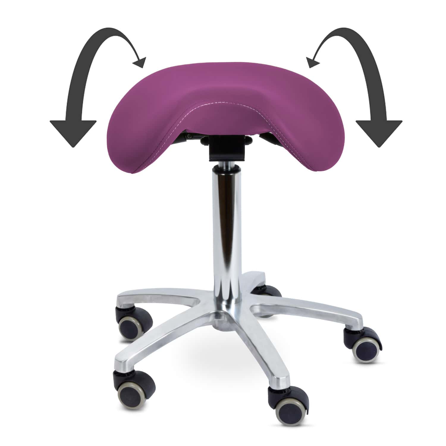 Ergonomic Swivel Stool With Tiltable Saddle Seat For Improved Posture