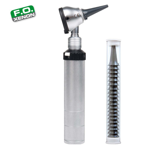 Kawe Eurolight F.O. 30 Otoscope With Metal Battery Charging Handle And Disposable Tips