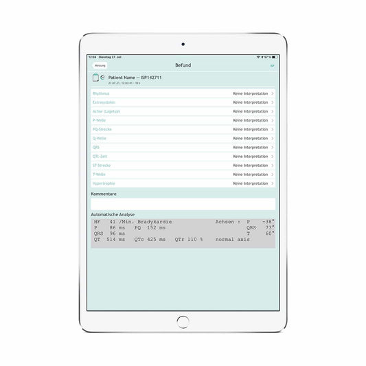 Cardiosecur Pro Measurement Software For Capturing All Common Parameters