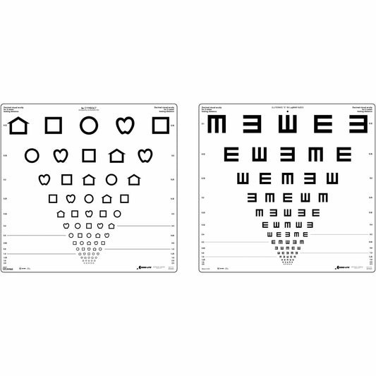 Lea Symbols® & Tumbling E Chart For Distance Visual Acuity Testing