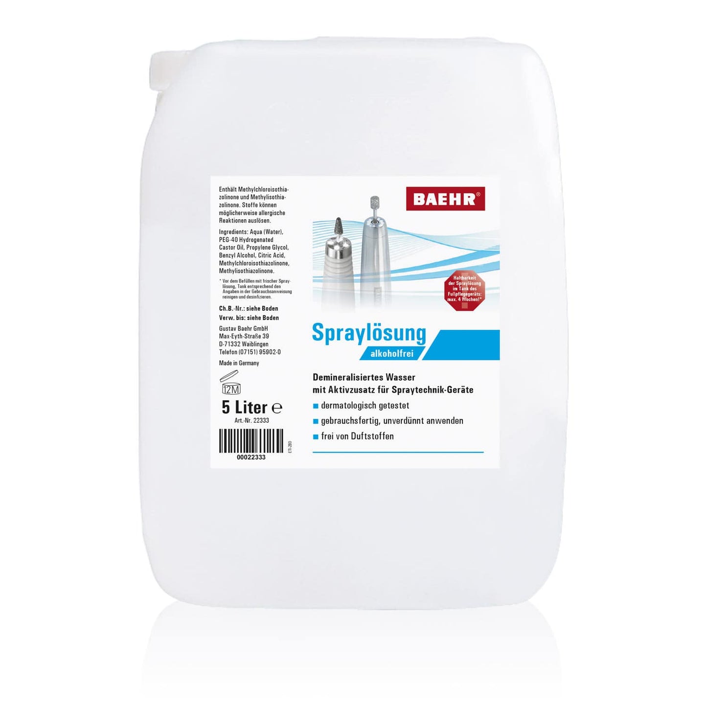 Dermatologically Tested Baehr Spray Solution