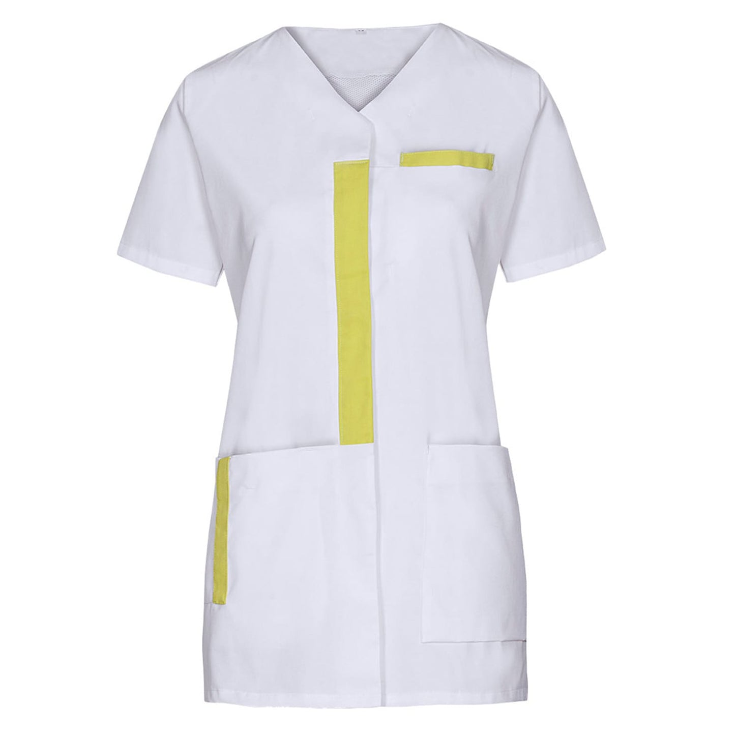 Cygnus Women'S Scrub Top With Attractive Colour Accents In Orange   Green Or Blue