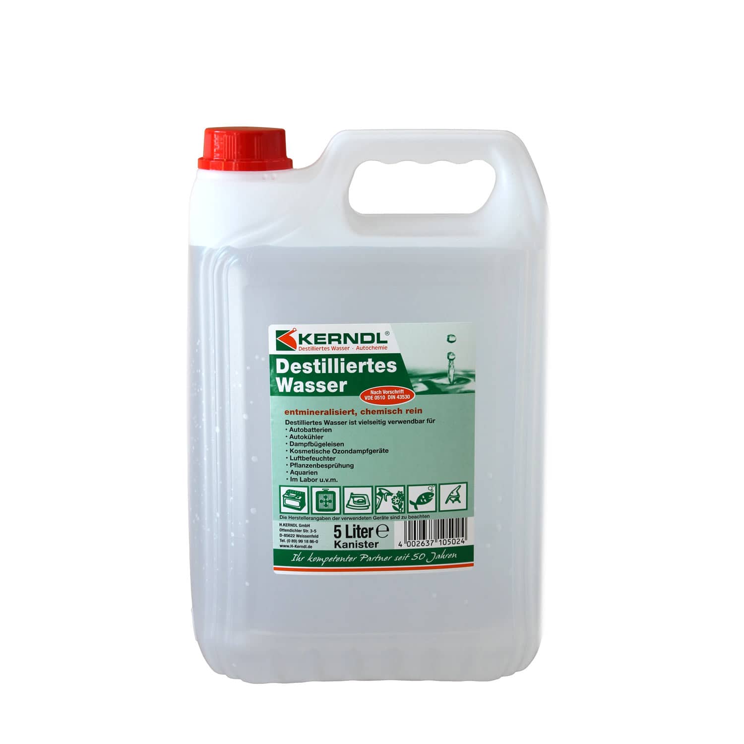 Distilled Water From Kerndl Complies With Vde 0510 And Din 43530 Standards