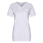 Waisted Cygnus Women'S Scrub Top With Short Sleeves And No Collar