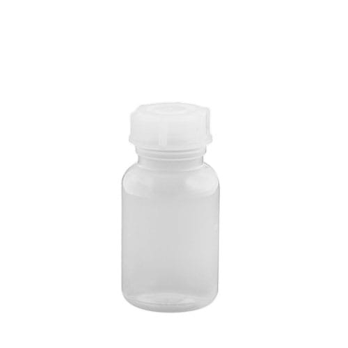 Laboratory Wide Neck Bottle Made Of Transparent Plastic With Screw Cap