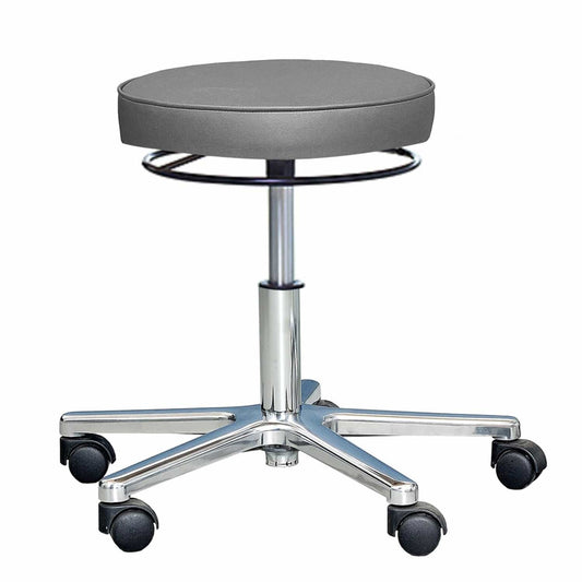 Medical Swivel Chair With Release Ring   Lockable Double Castors And Easy-To-Clean Synthetic Leather Cover