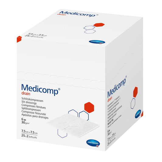 Medicomp Y- Slit Compresses From Hartmann For Drains   Made Of Non-Woven Fabric