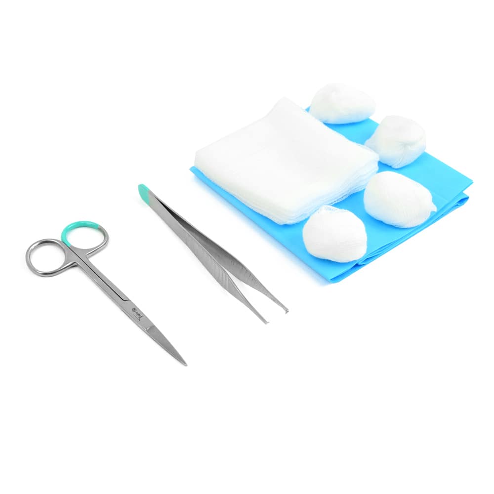 Teqler Wound Set A With Disposable Instruments   Compresses   Swabs And Drape