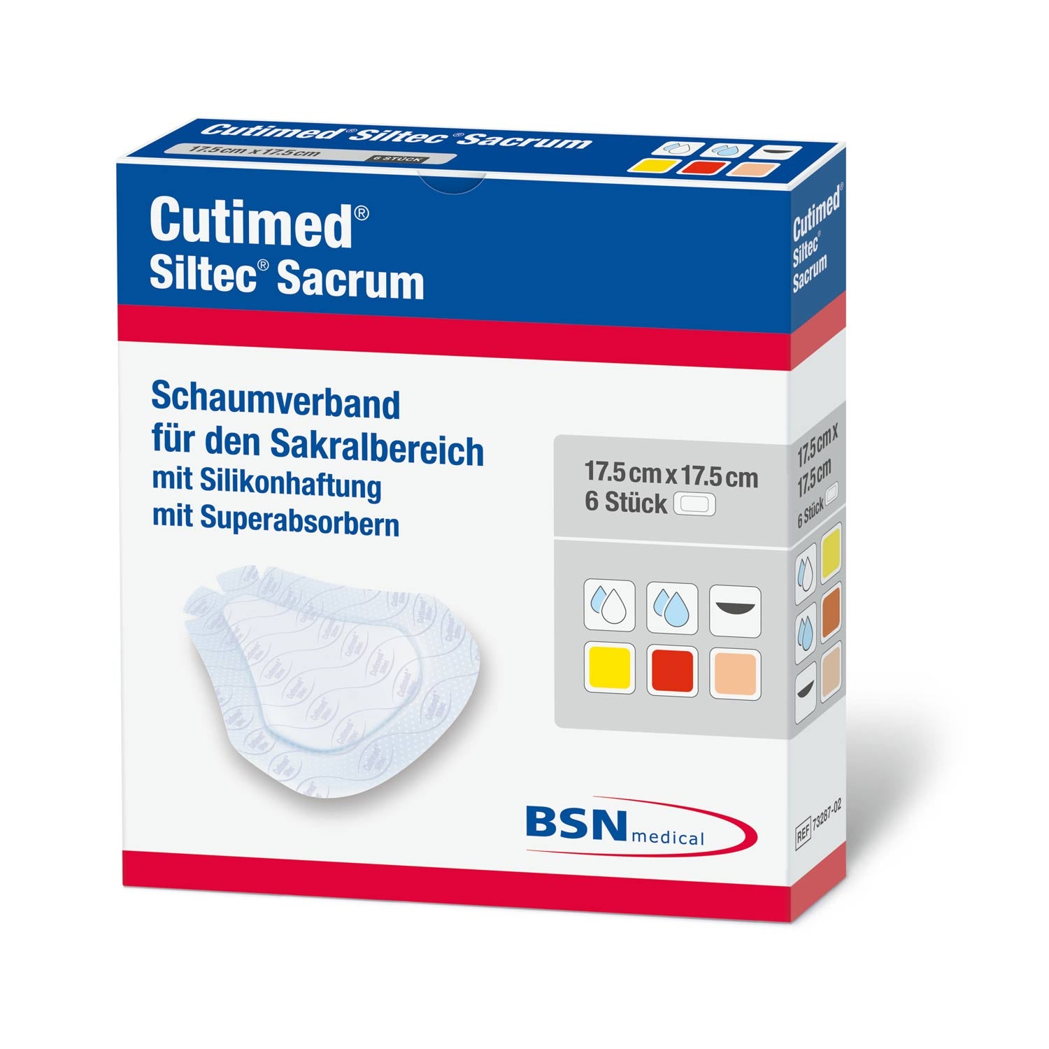 Cutimed(r) Siltec(r) B Sacrum, 17.5 cm x 17.5 cm | Moist Wound ...