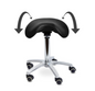 Swivel Stool with Tiltable Saddle Seat | Black