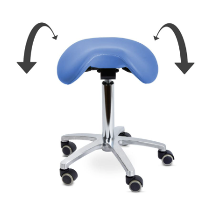 Swivel Stool with Tiltable Saddle Seat | Blue