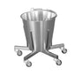 Mobile Rubbish Bin Made Of Electrolytically Polished Chromium-Nickel-Steel