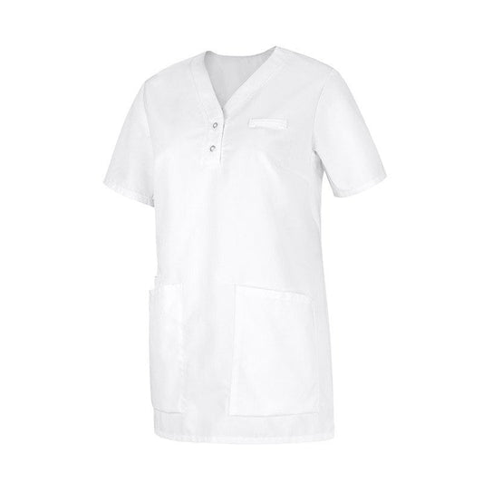 Ladies Pullover Scrub Top With Opaque V-Neckline